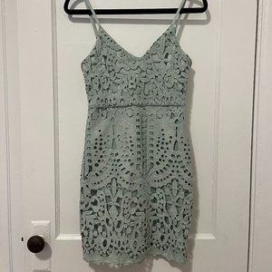 Lulu's Sage Green Lace Mini Dress, size small